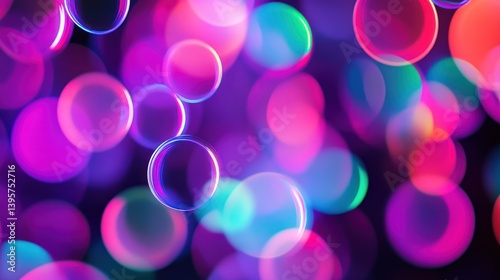 Vivid pink, purple, teal bokeh lights, party background, celebratory design