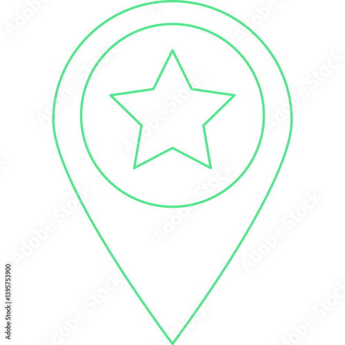 Starred Location single vector illustration icon