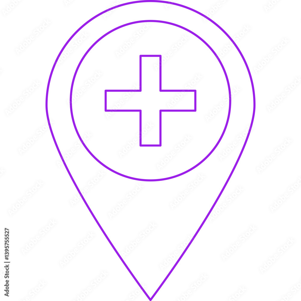 Obraz premium Hospital Location single vector illustration icon