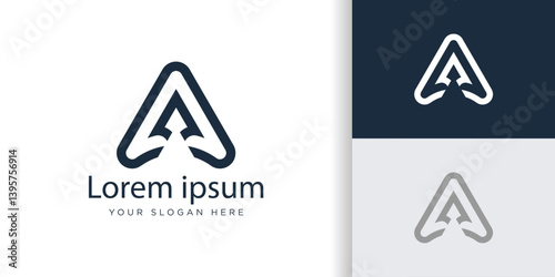 Letter A Arrow Vector Logo concept, Simple Arrow logo designs concept.