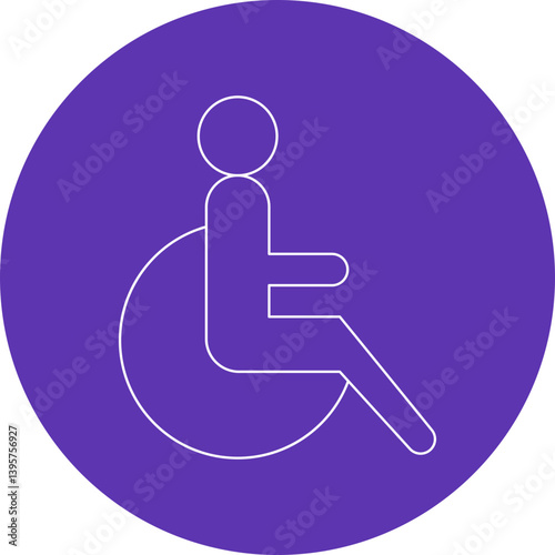 Disabled Person single vector illustration icon