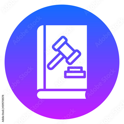 Bold Glyph Legal Law Book Rounded Gradient Circle Icon