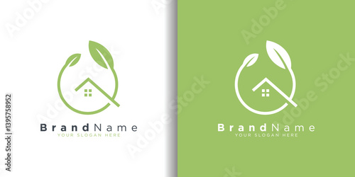 Home property Leaf logo vector designs concept