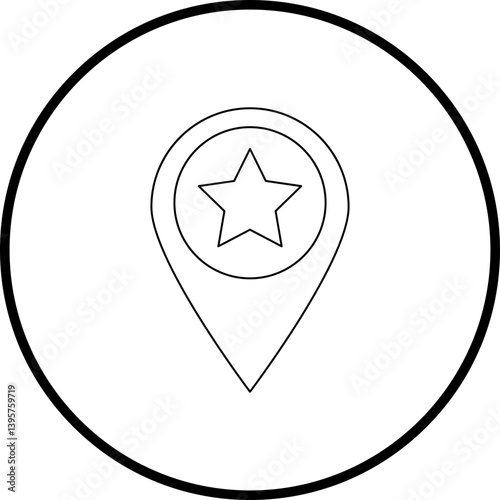 Starred Location single vector illustration icon