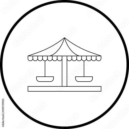 Amusement Park single vector illustration icon