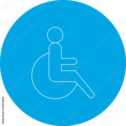 Disabled Person single vector illustration icon