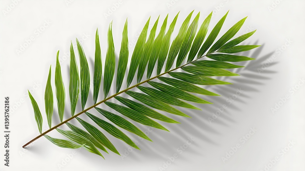 Fototapeta premium Realistic palm shade overlay for design mockups on white 