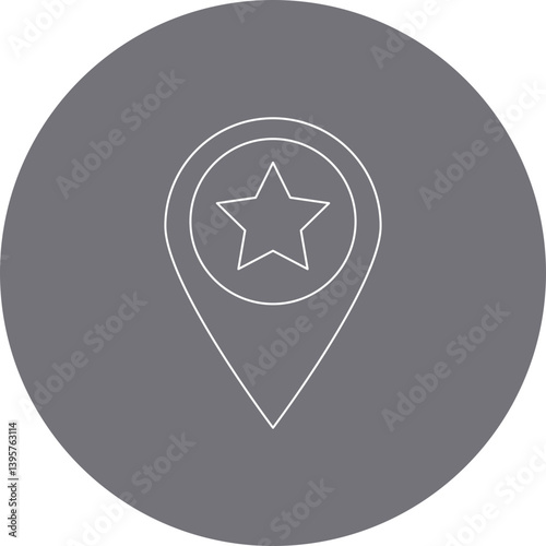 Starred Location single vector illustration icon