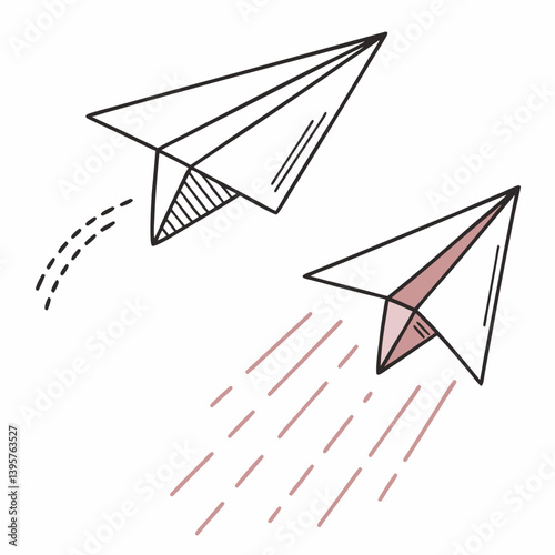 Paper plane vector illustration, mail envelope vector illustration, and envelope vector illustration design