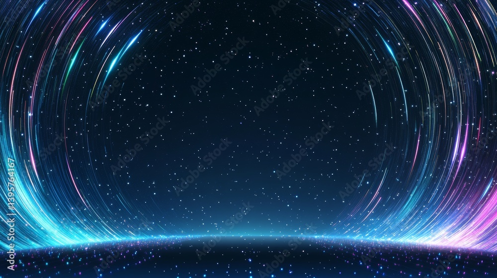 Obraz premium An abstract background is formed by a circular shape made up of small particles