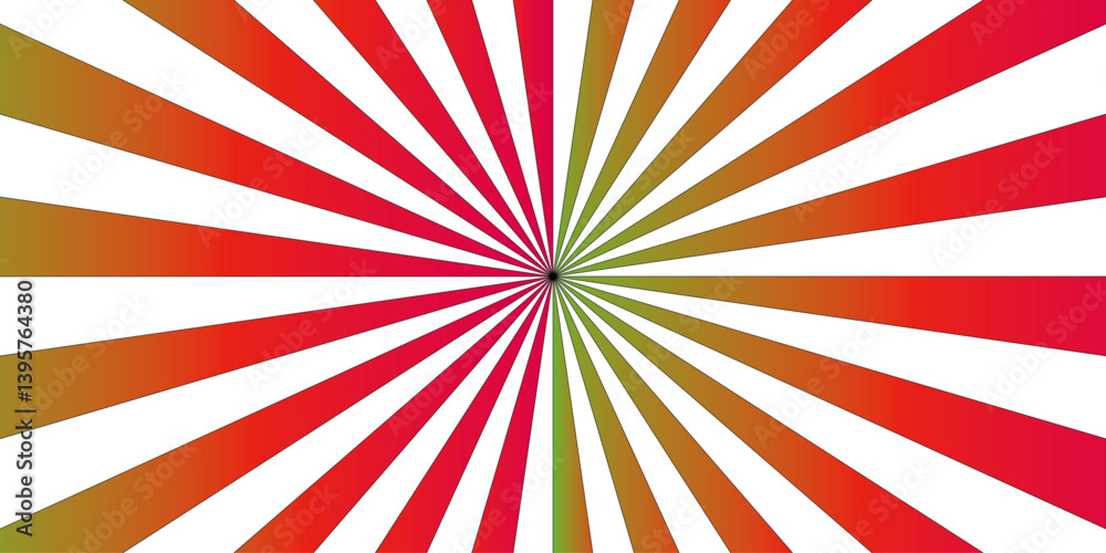 Fototapeta premium red and white sunburst abstract background. Funky ray elements with Classic vintage rays design., boom, comic. Cartoon pop art template summer banner background.