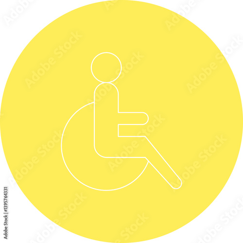 Disabled Person single vector illustration icon