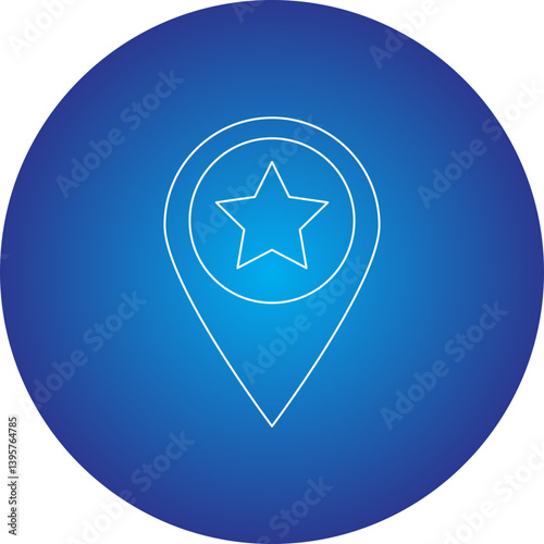 Starred Location single vector illustration icon