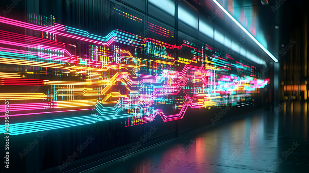 Abstract Neon Glowing Lines Futuristic Tunnel Abstract Neon Glowing Lines Futuristic Tunnel