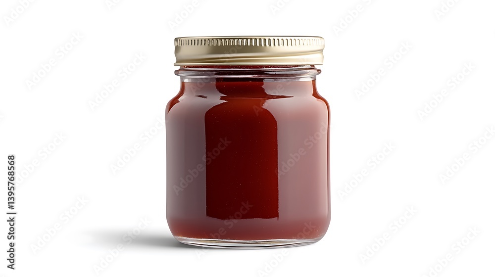 Tomato sauce in a glass jar on a white background, isolated Tomato sauce in a glass jar on a white background, isolated