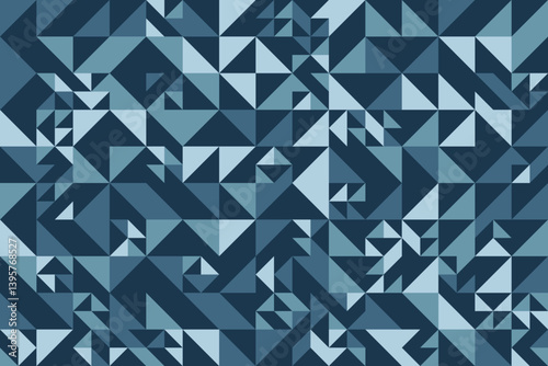 Seamless geometric pattern with blue triangles.