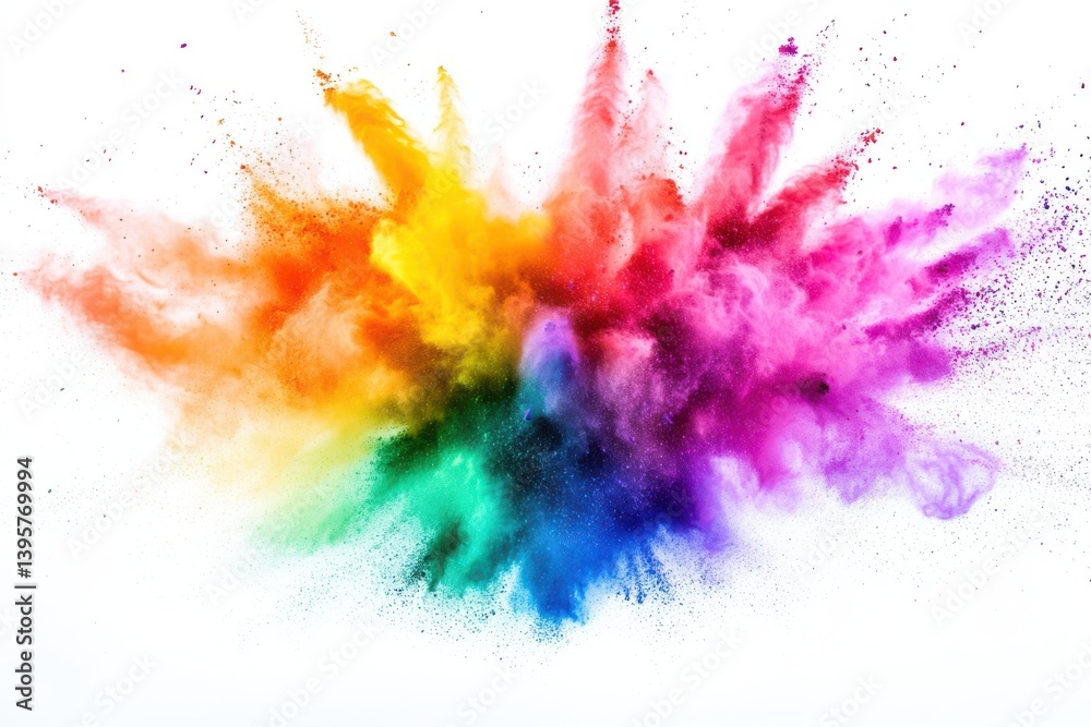 Obraz premium Explosion of vibrant powder paints isolated on white background
