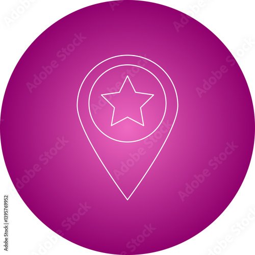 Starred Location single vector illustration icon