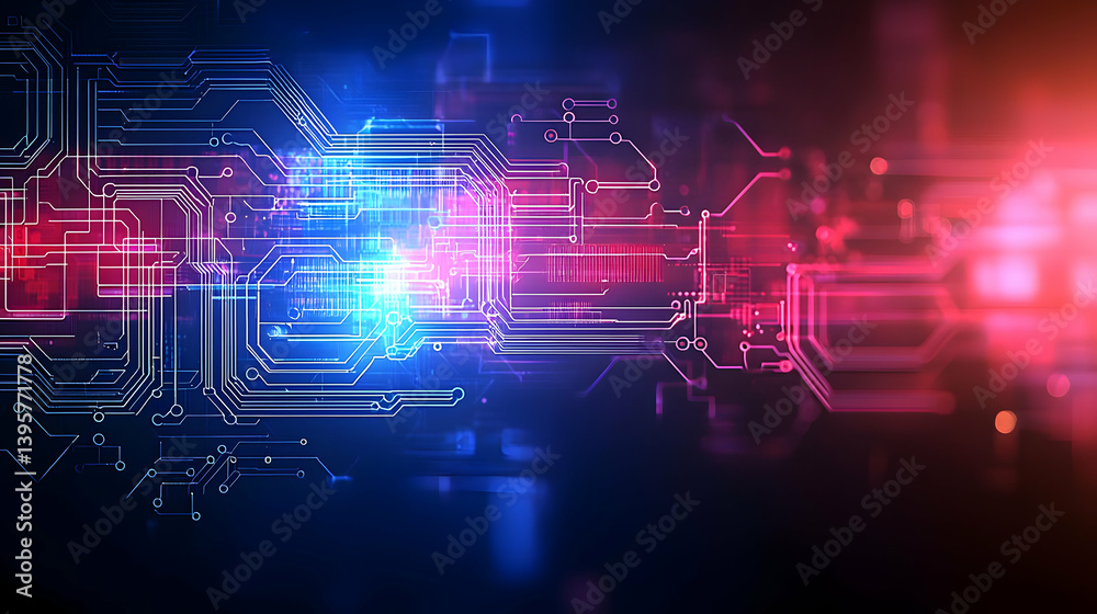 Abstract Glowing Circuit Pattern Design Abstract Glowing Circuit Pattern Design