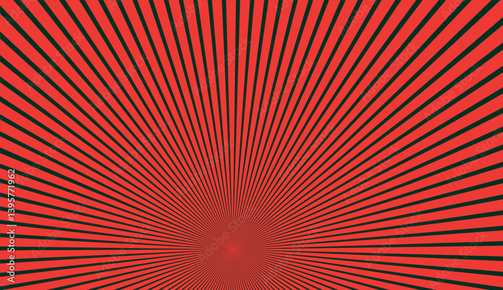 Fototapeta premium Abstract bright red rays background. Sunlight rays background. Crimson color burst background. Sun beam ray sunburst pattern background. Retro circus backdrop.