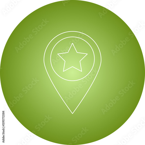 Starred Location single vector illustration icon