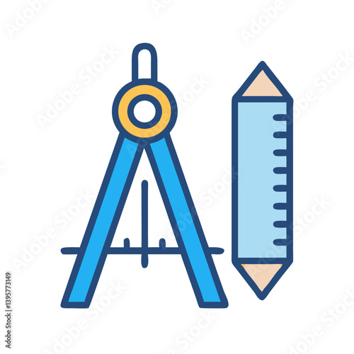 Compass Ruler Design Measurement Icon Design