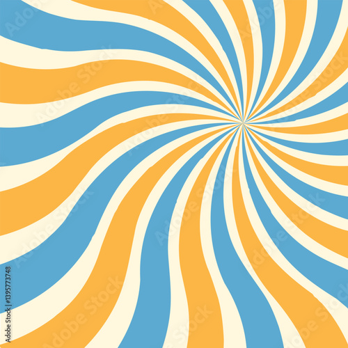 Circus background and spiral retro rays vector pattern. Vintage poster of red white sun or star burst radial lines with grunge texture, circus, carnival, summer fair or chapiteau backdrop