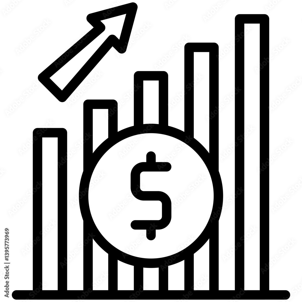 Minimalist Line Art Business Growth Icon Minimalist Line Art Business Growth Icon