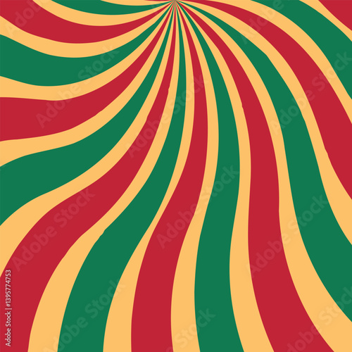 Circus background and spiral retro rays vector pattern. Vintage poster of red white sun or star burst radial lines with grunge texture, circus, carnival, summer fair or chapiteau backdrop