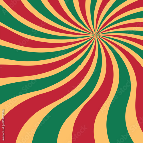 Circus background and spiral retro rays vector pattern. Vintage poster of red white sun or star burst radial lines with grunge texture, circus, carnival, summer fair or chapiteau backdrop