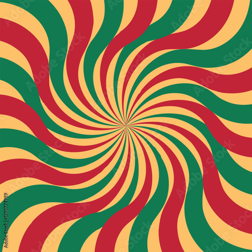 Circus background and spiral retro rays vector pattern. Vintage poster of red white sun or star burst radial lines with grunge texture, circus, carnival, summer fair or chapiteau backdrop