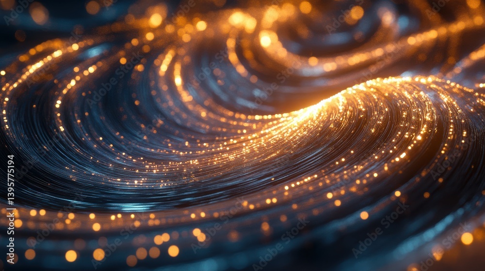 Quantum System Glowing with Swirling Holographic Circles Quantum System Glowing with Swirling Holographic Circles