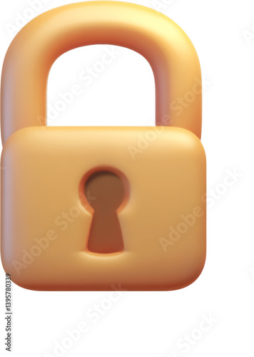 3D clay lock emoji with transparent background designed for digital use and communication in various contexts