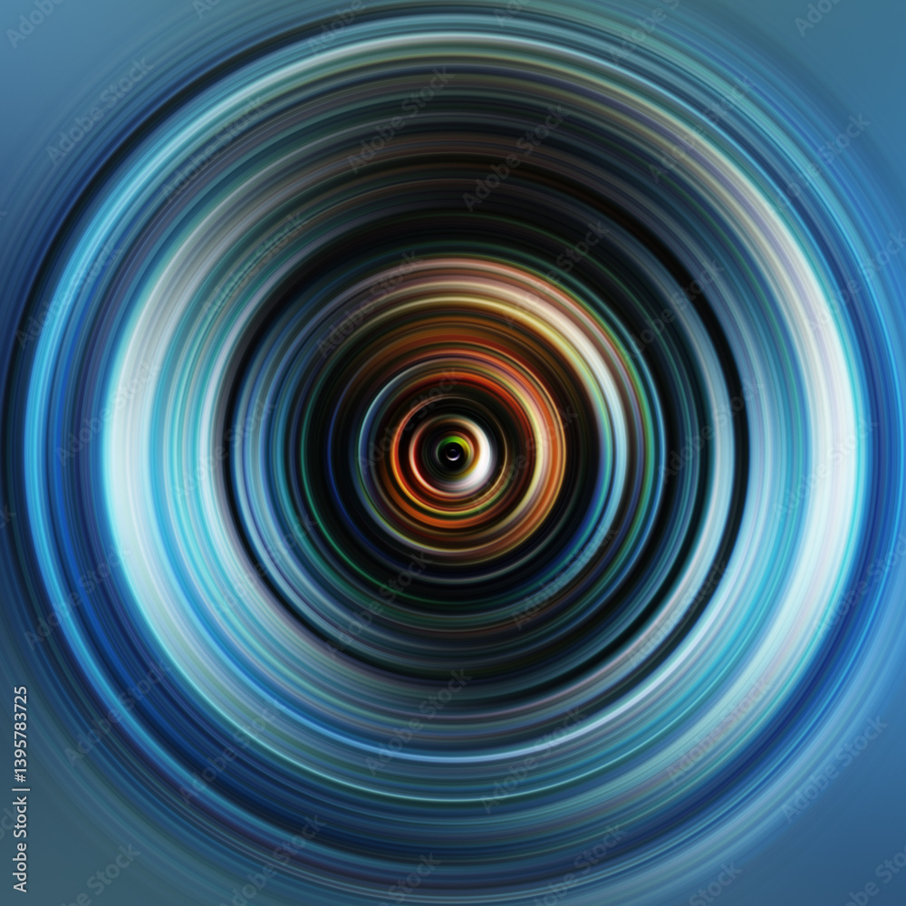 Fototapeta premium Colorful radial motion effect. Abstract rounded background. Color curves and sphere. Multi color gradient rings and circles wallpaper. Colored texture backdrop and banner.