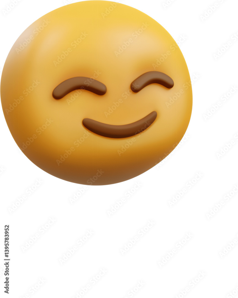 Fototapeta premium 3D smiling emoji made from clay, perfect for digital communications and playful expressions in messaging