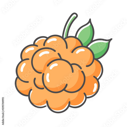cloudberry fruit icon, cloudberry fruit vector illustration-simple illustration of cloudberry fruit, perfect for cloudberry fruit logos and icons