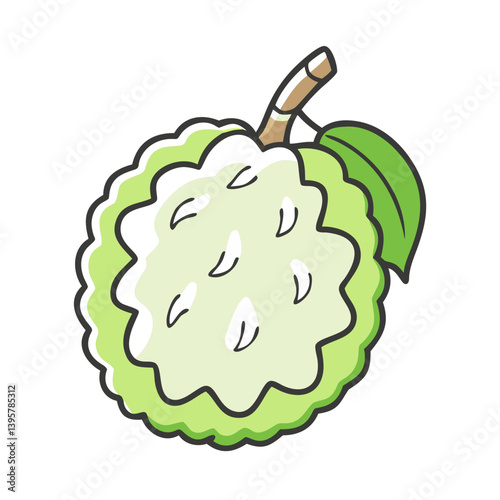 custard apple icon, custard apple vector illustration-simple illustration of custard apple, perfect for custard apple logos and icons