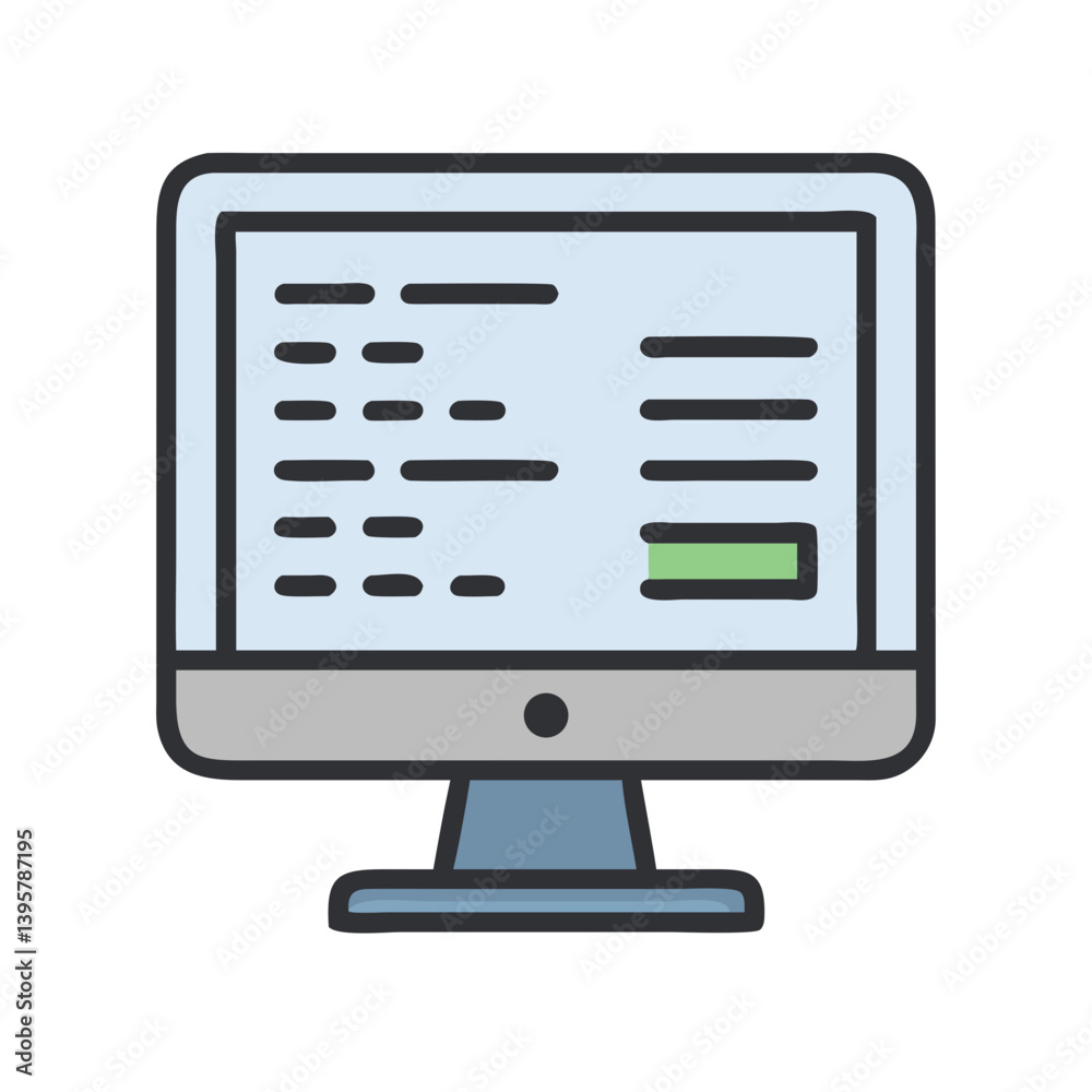Computer Monitor Code Screen Icon Design Computer Monitor Code Screen Icon Design