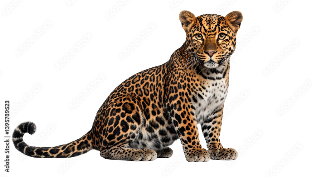 Fototapeta premium Leopard stalking prey in the wild animal portrait nature close-up view