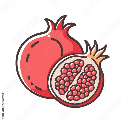 pomegranate icon, pomegranate vector illustration-simple illustration of pomegranate, perfect for pomegranate logos and icons