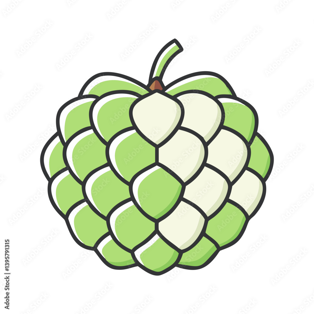 sugar apple icon, sugar apple vector illustration-simple illustration of sugar apple, perfect for sugar apple logos and icons