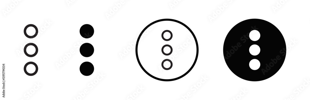 Menu or bulleted list icon representing more options, menu, overflow, settings, and additional actions in flat vector design Menu or bulleted list icon representing more options, menu, overflow, settings, and additional actions in flat vector design