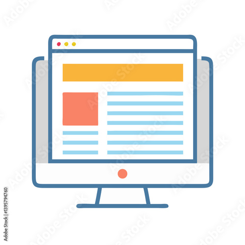 Computer Screen Article Display Icon Design