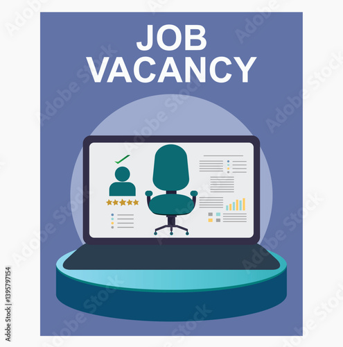 Get your Dream Job . Best job candidate vector stock illustration poster design. Job vacancy offer