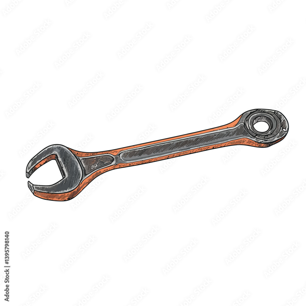 Obraz premium Spanner isolated on white 