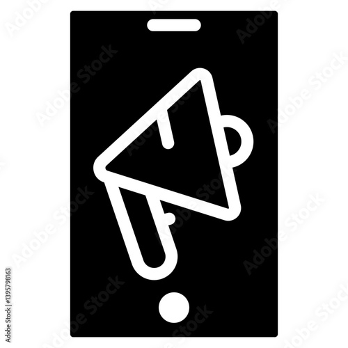 Bold Glyph Mobile Marketing Icon