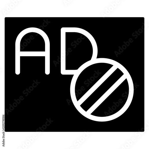 Bold Glyph Ad Blocker Icon