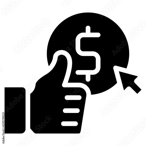 Bold Glyph Cost Per Click Icon
