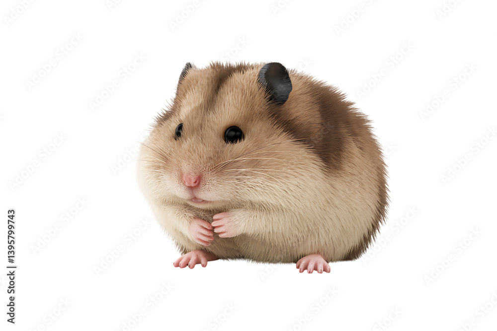 An Adorable and Fluffy Syrian Hamster Posing for the Camera isolated on transparent background , cutout An Adorable and Fluffy Syrian Hamster Posing for the Camera isolated on transparent background , cutout