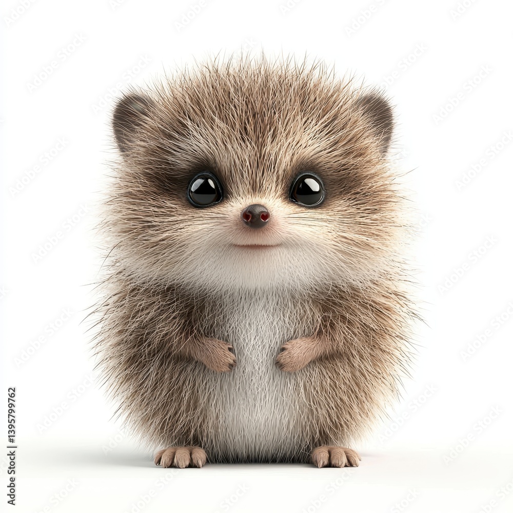 Fototapeta premium Cute and Adorable Hedgehog with Soft Fur Posing Playfully